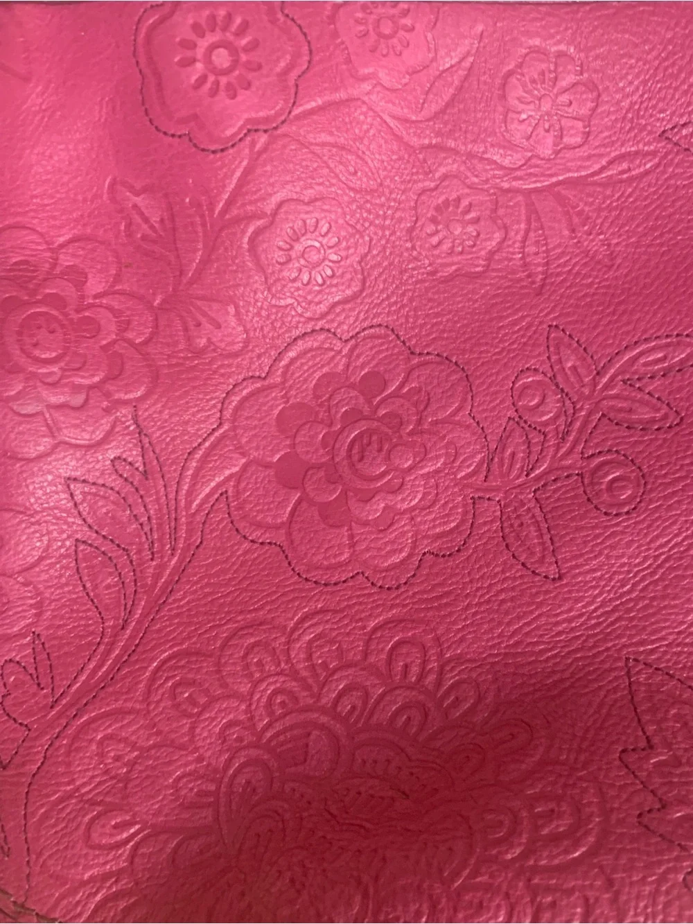 Fossil Pink Floral Embossed Crossbody Bag 100%‎ Leather Everyday Travel